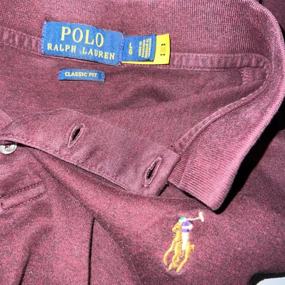 Polo Ralph Lauren, men’s long sleeve pony logo 1/4 button knit‎ polo shirt Large